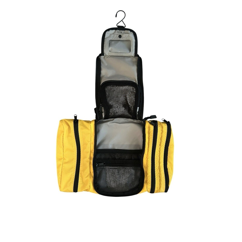 eBags Pack-it-Flat Toiletry Cosmetic Bag Kit Canary Yellow Hanging Travel Pocket